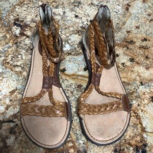 BOC Braided Brown Flat Boho Sandals Size 9